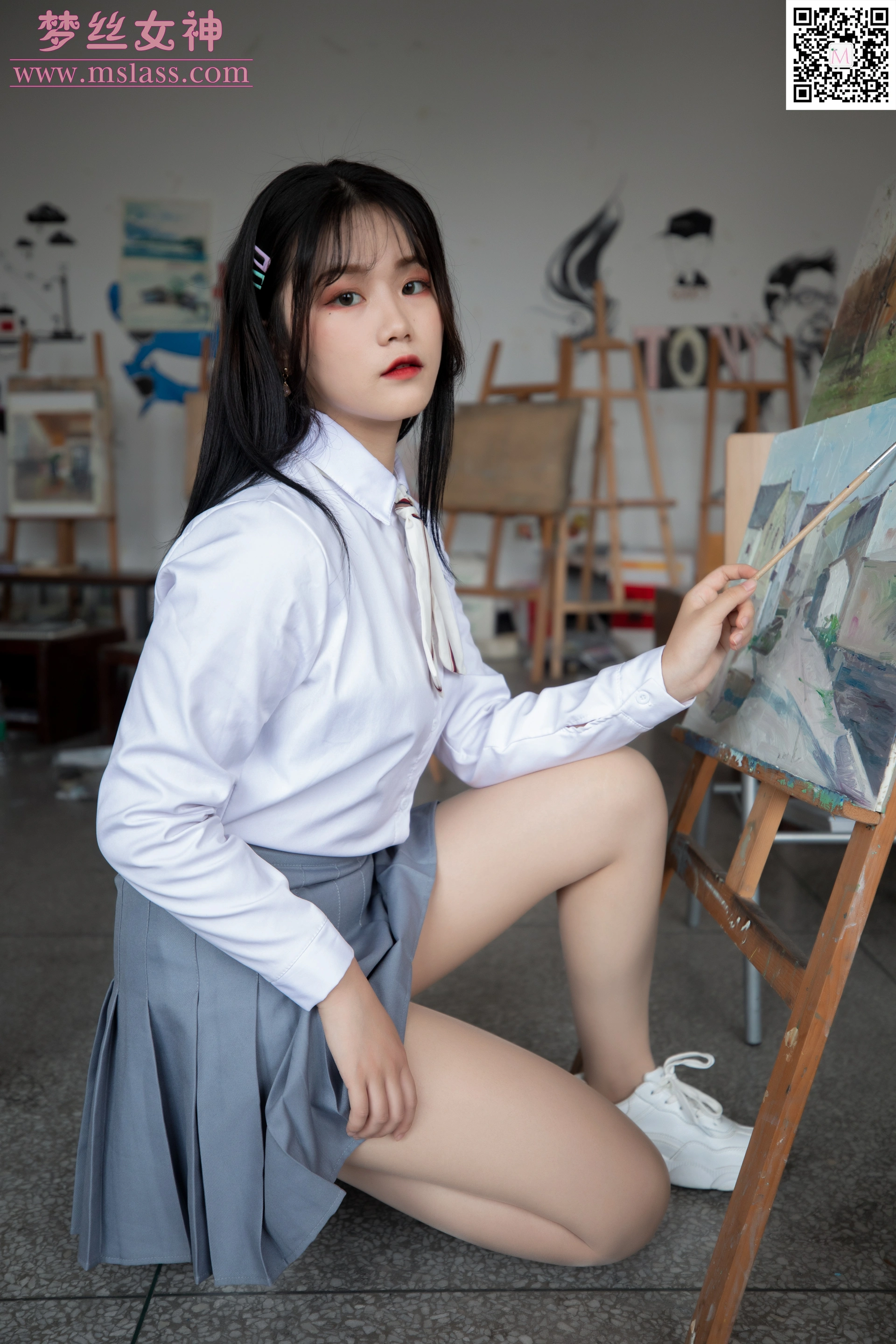 MSLASS梦丝女神 - 2019.09.25 NO.048 恬恬 画室乖乖女 3